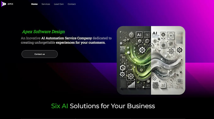 design a modern website that can extend with ai features