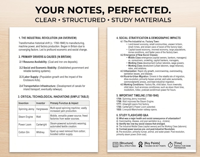 turn your lectures into clear and organized study notes