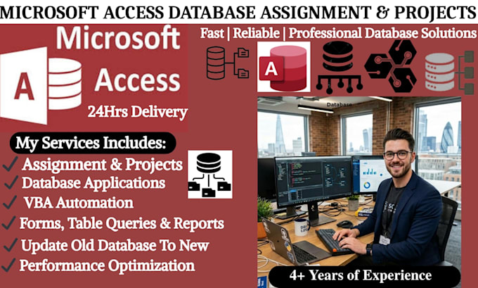 develop microsoft access database projects and assignments