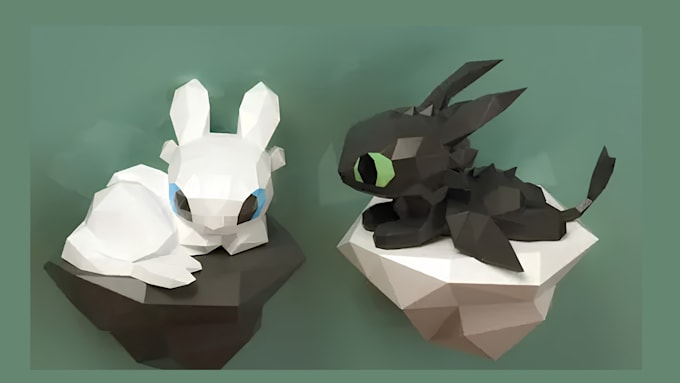 design low poly papercraft model, templates and patterns for any design you want