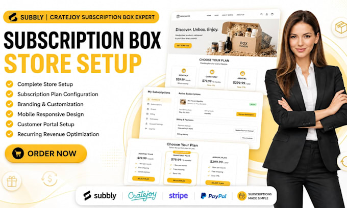 set up, optimize and customize your subbly and cratejoy subscription box website