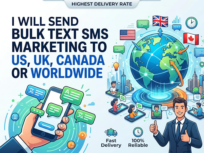 send bulk text SMS marketing to US, uk, canada or worldwide