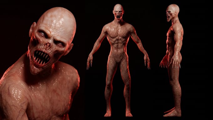 sculpt and texture a 3d creature or monster for your game