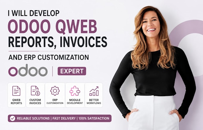 develop odoo qweb reports, invoices and erp customization
