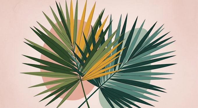 design abstract printable tropical palm leaf wall art