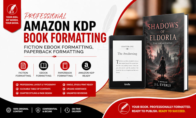 do amazon kdp book formatting fiction ebook formatting, paperback formatting