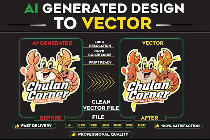 do covert ai generated design to vector