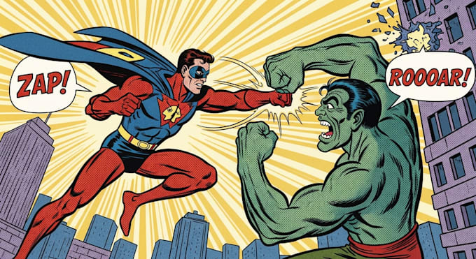 create cool retro comic art design illustration