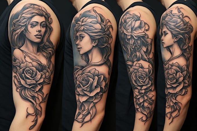 design a profesional trash polka tattoo