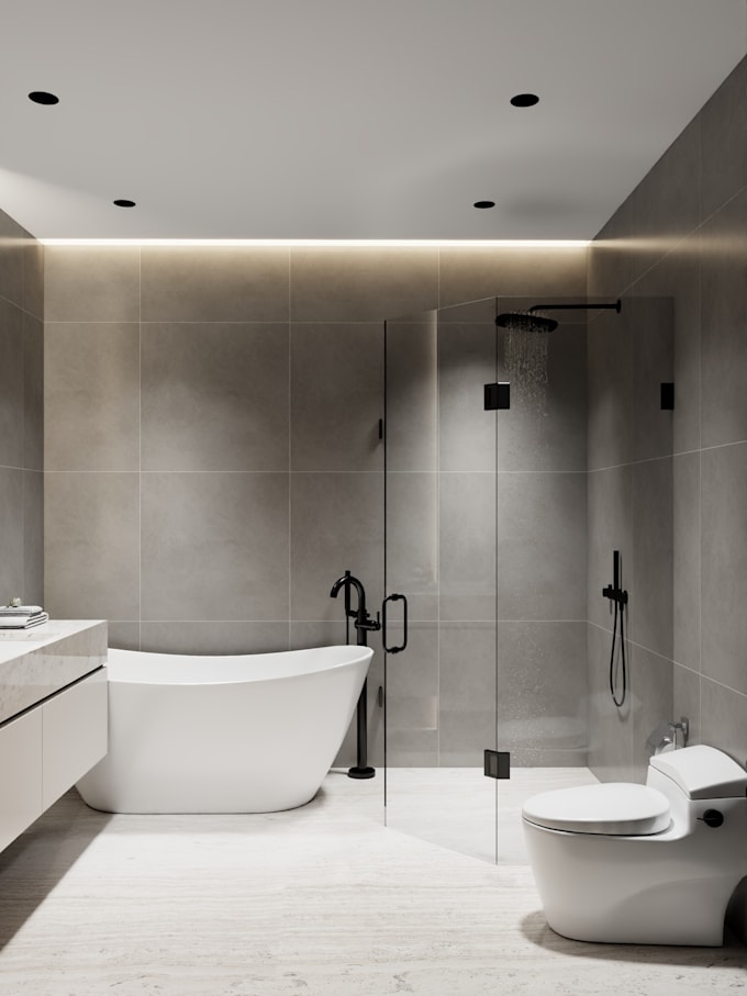 create photorealistic bathroom 3d rendering using sketchup