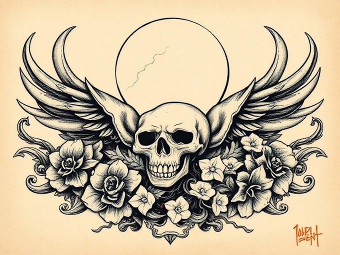 old school tattoo logo design