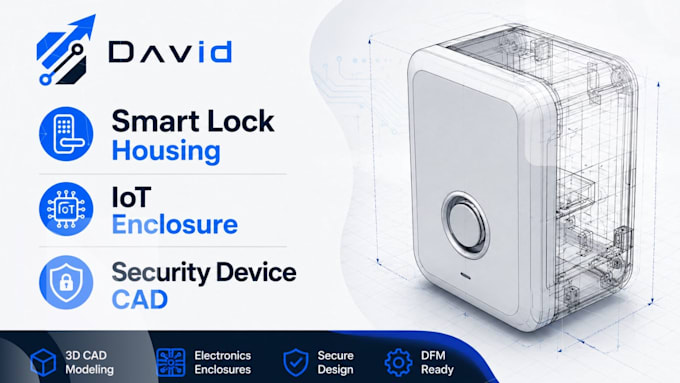 design smart lock housing product, iot enclosure and security device cad model