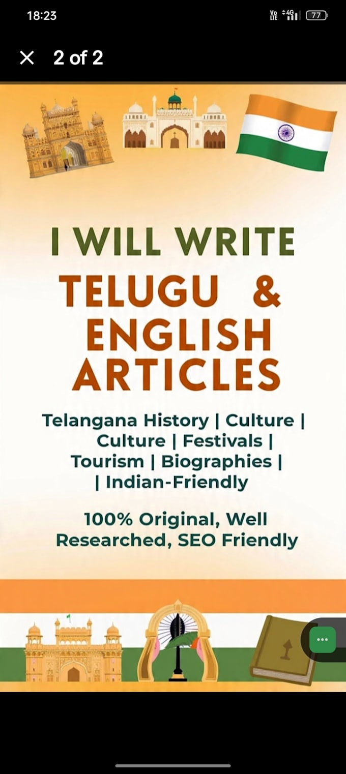 write telugu and english articles on telangana history and biography