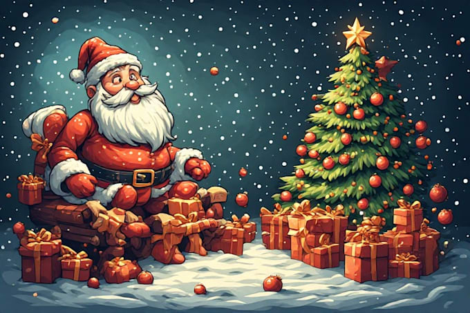 do unique christmas cartoon caricature