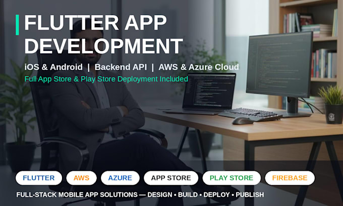 build your flutter app with backend, AWS deployment ,app store play store upload