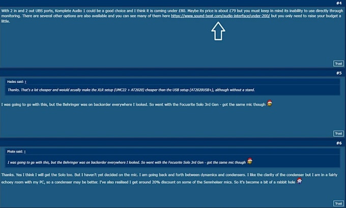 manual backlinks placement from USA forums
