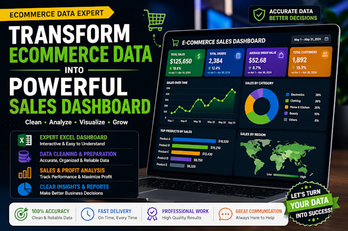 transform ecommerce data into sales dashboard