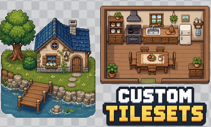 create custom pixel art tilesets and game environment assets