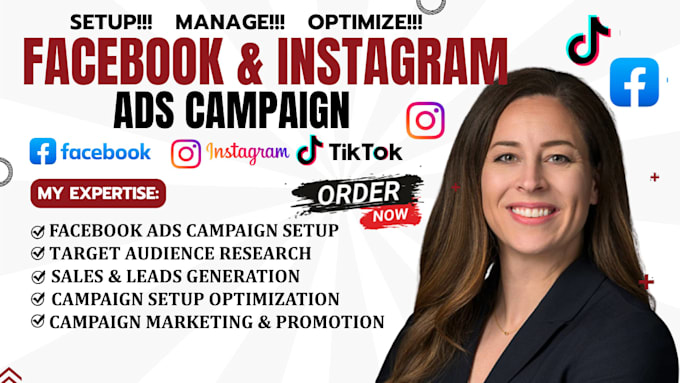 create setup optimize facebook ads, meta ads, fb advertising instagram marketing