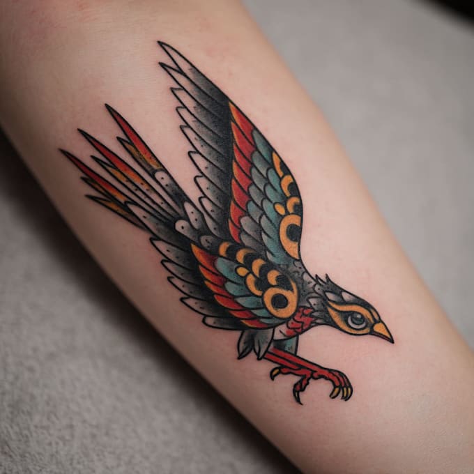 design bold american traditional tattoo merch