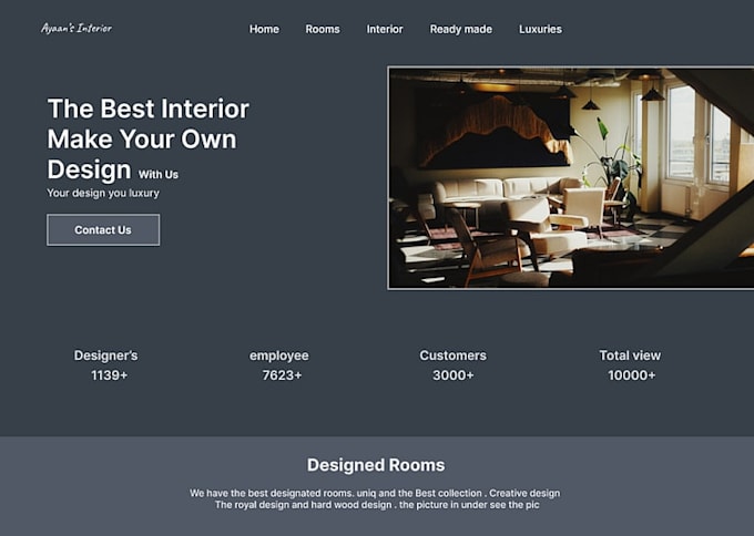 design an interior design website, architecture website, and business website