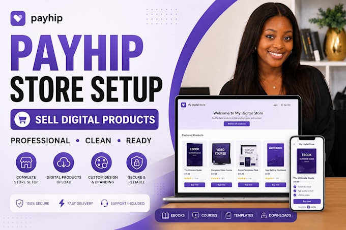 setup payhip store, payhip website, payhip online store, digital product store