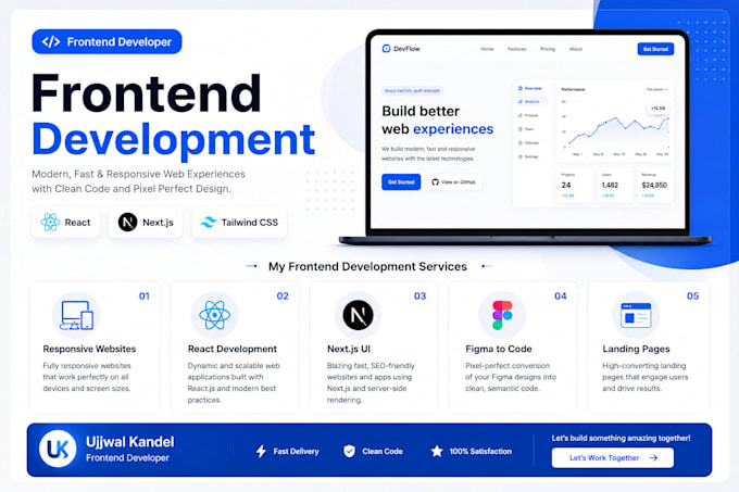 build responsive react nextjs website