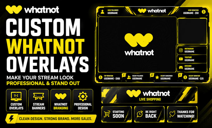 design custom whatnot stream overlays and obs graphics