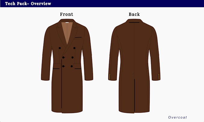 create a professional fashion tech and flat sketch