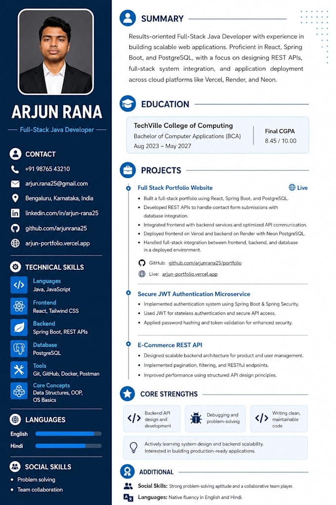 design a professional ats friendly resume