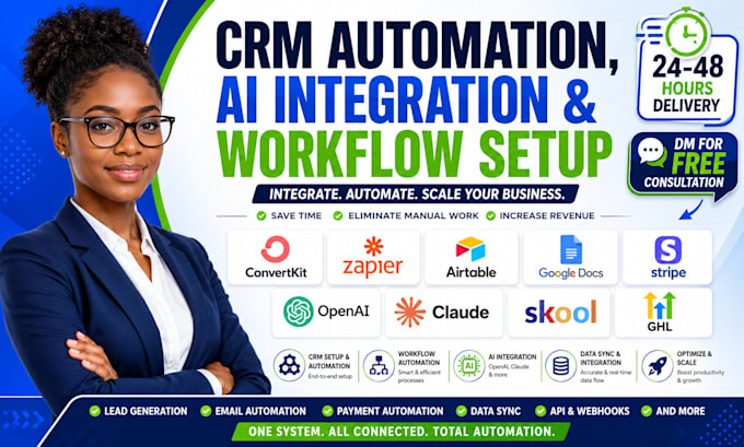 integrate convertkit zapier airtable google docs stripe openai claude skool ghl