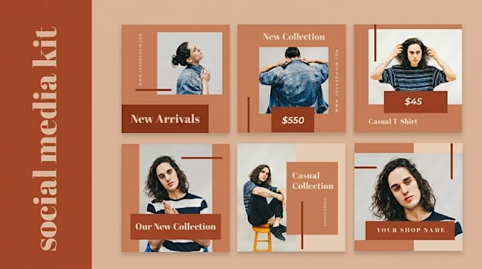 create canva carousel instagram template social media kit, press kit,brand kit