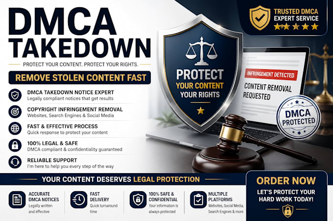 assist with copyright protection and dmca takedown requests
