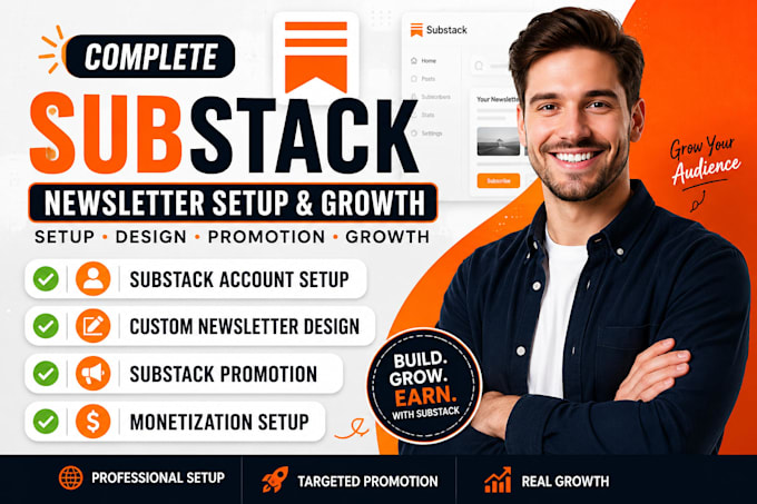 setup substack account substack newsletter template design substack promotion