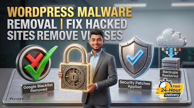 fix hacked wordpress website, remove malware, and setup security