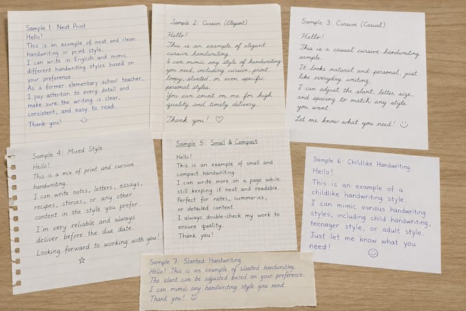 create authentic handwritten documents in english