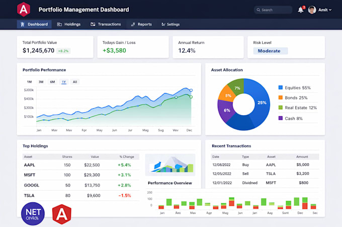 build a full stack web application in dot net and angular