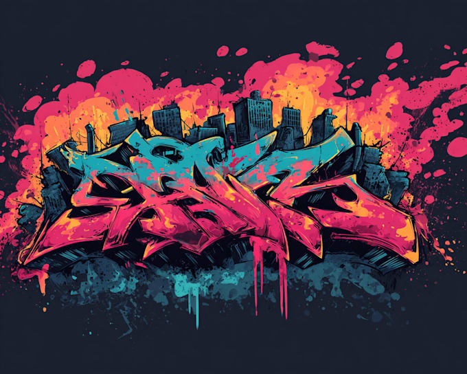 draw custom hand lettered graffiti logo