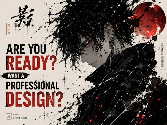 create dark aesthetic anime character art with cinematic poster design using ai