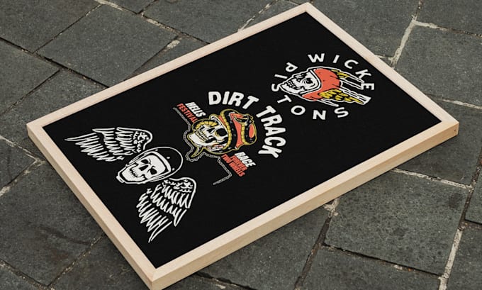 draw retro skull for your t shirt