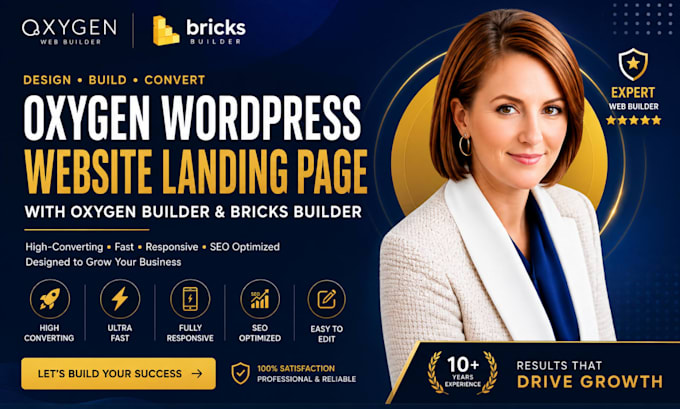 design oxygen wordpress website landing page with oxygen builder bricks builder