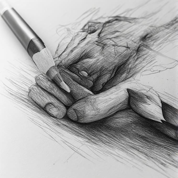 hyper realistic pencil sketch or portrait drawing