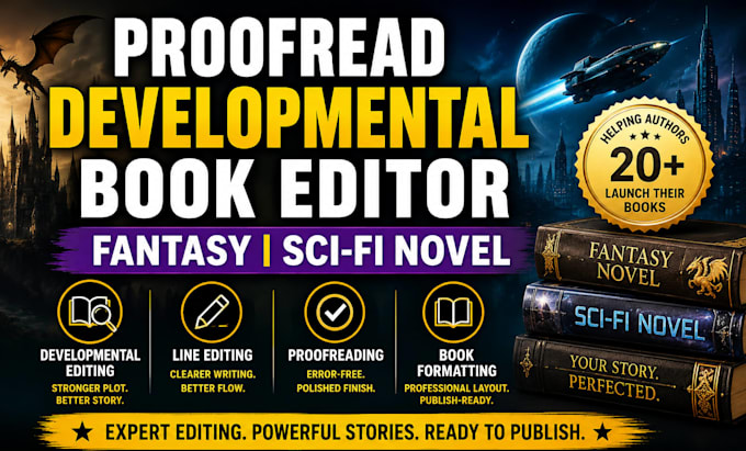 proofread developmental book editor fantasy sci fi novel