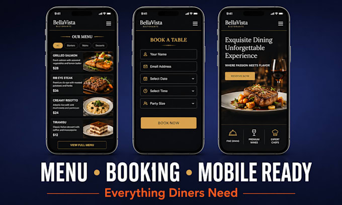 build a restaurant website with online table booking system
