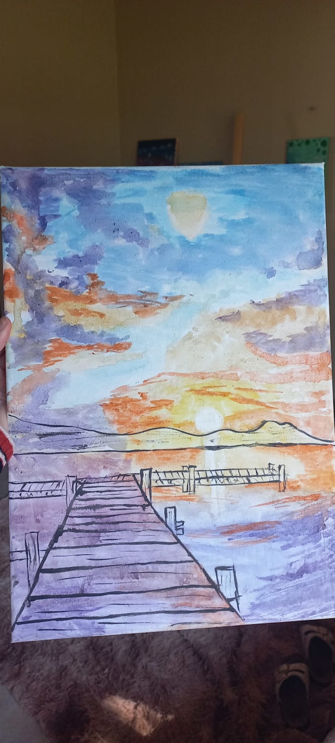 paint a serene scenic landscape