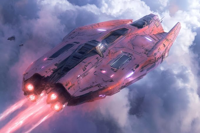 draw sci fi spaceship design