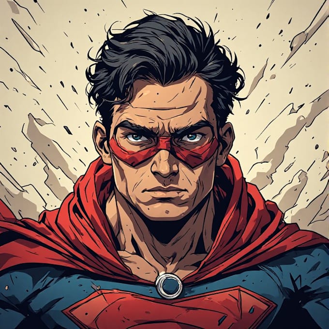 do a superhero comic illustration