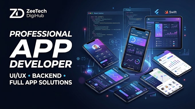 build android and ios mobile app using flutter, react native or no code