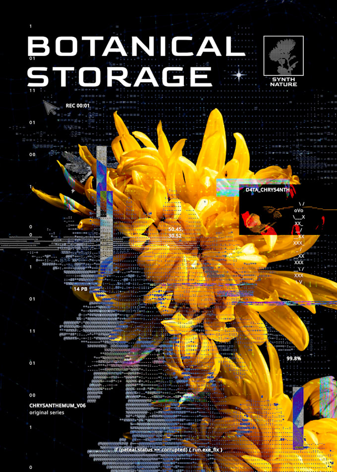 create a poster with futuristic, cybercore aesthetics