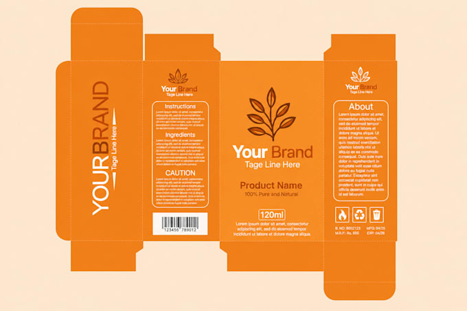 create minimalist sustainable product packaging and labels